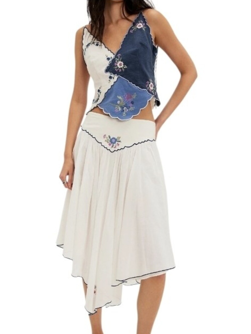 Free People ($340) Sacred Heart Midi Skirt Set XL NWT